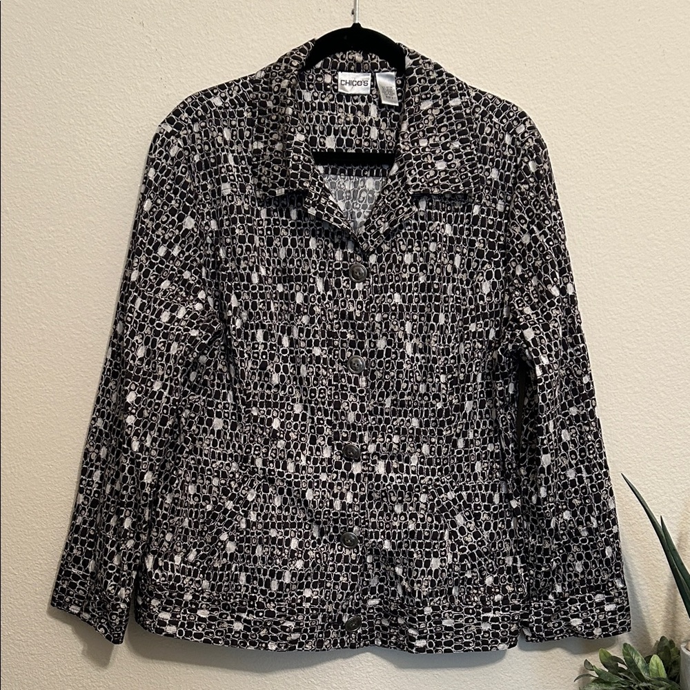 Chico's Monochrome Textured Jacket